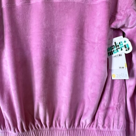 Zella Girl’s Pink Pullover Sweatshirt Velour Size Large - Picture 8 of 10